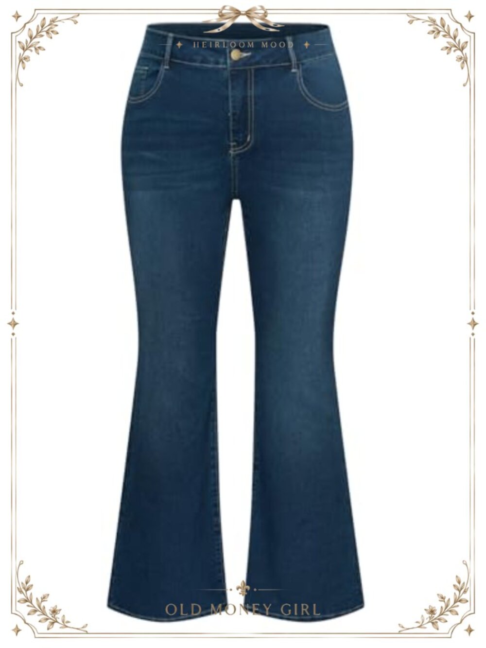 Plus Size High Waisted Stretchy Bell Bottom Flared Jeans with Pockets